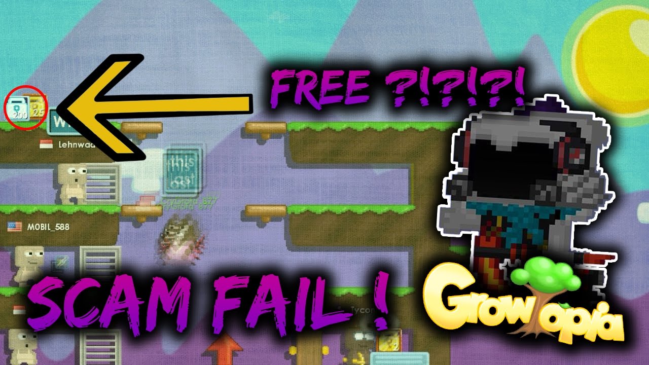 Growtopia | DROP GAME SCAMFAIL (THE MOST STUPID SCAMMER) !
