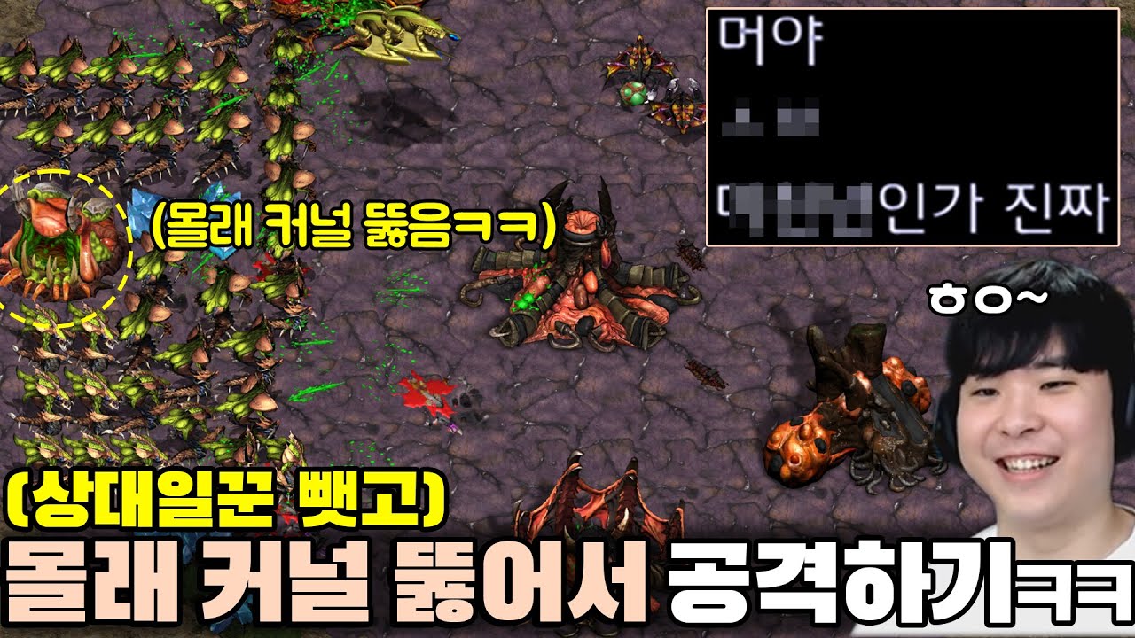 토스전인줄 알고 시작했는데 몰래 뚫린 커널에서 히드라가 쏟아져 나오는 걸 본 상대의 반응은??ㅋㅋ