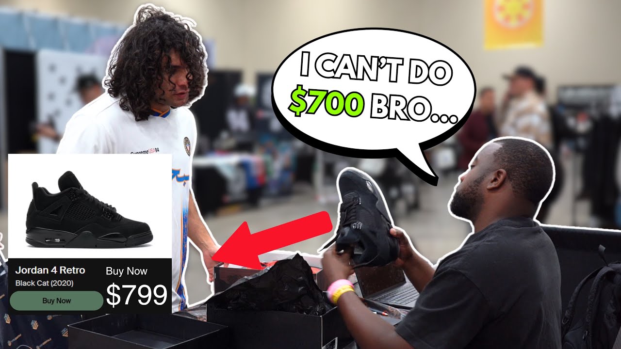 Он хотел 700 долларов за свои кроссовки Black Cat 4! (Sneaker Con Texas)
