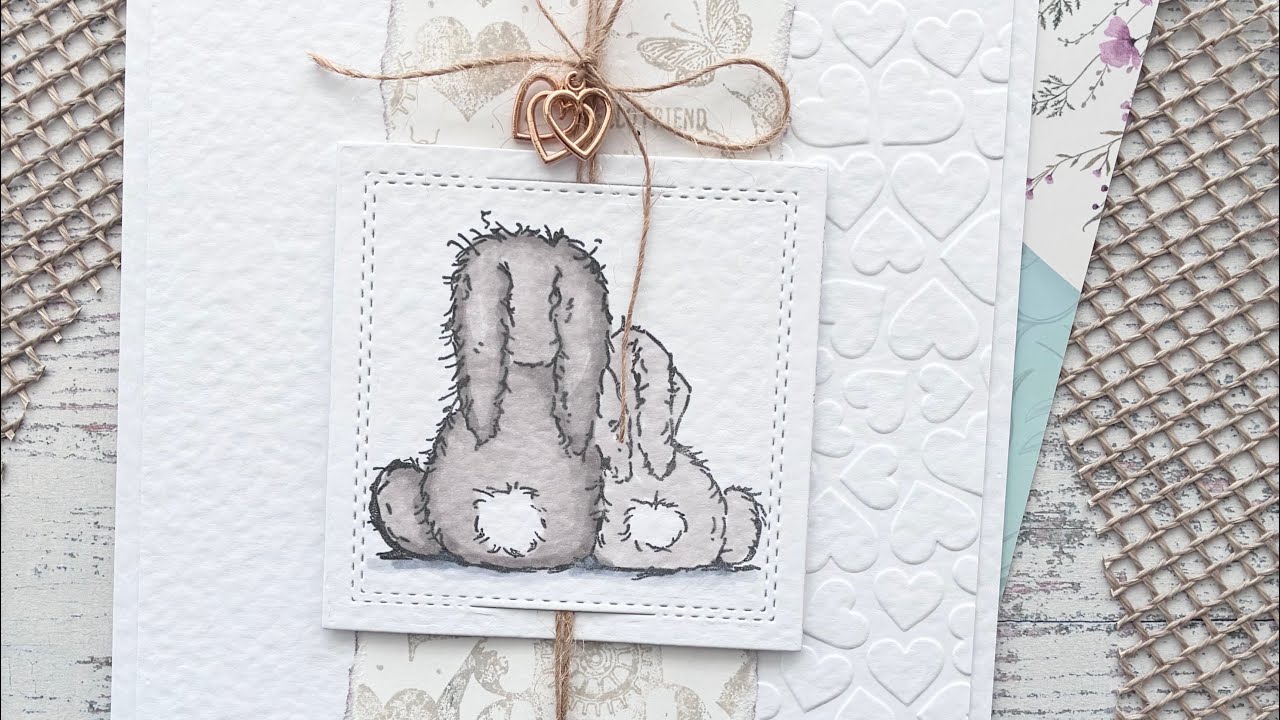 Card making tutorial with a romantic theme using Cottontail and my own background paper
