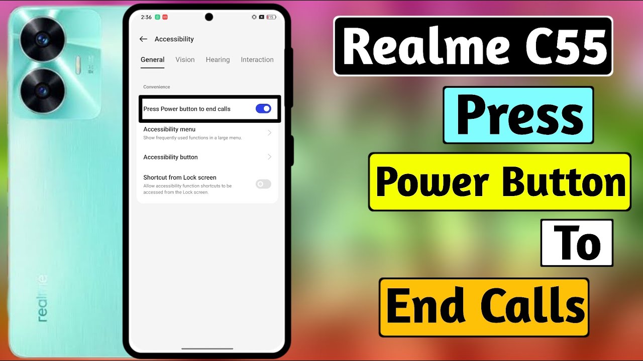 Realme C55 Press Power Button To End Calls Setting | HM Technical