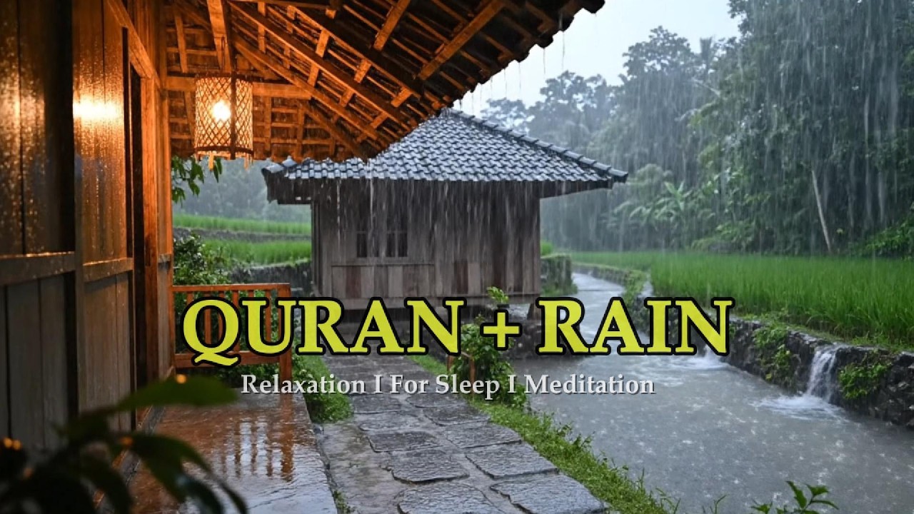 Quran to Stop Overthinking & Wash Away Anxiety | Heavy Rain & Thunder for Deep Sleep, Focus, Study