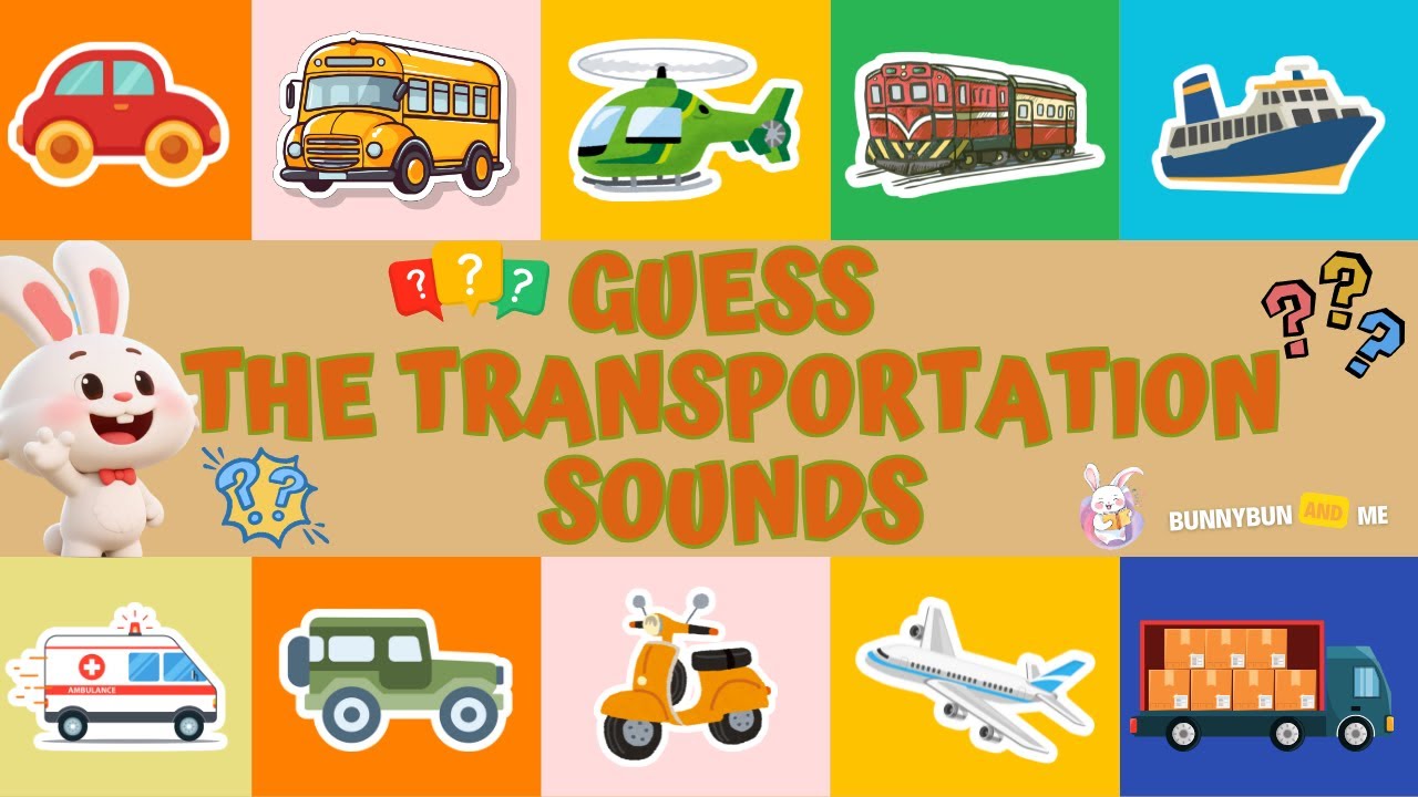 Guess The Transportation Sounds For Kids | English Guessing Game | Vehicle Sounds for Kids