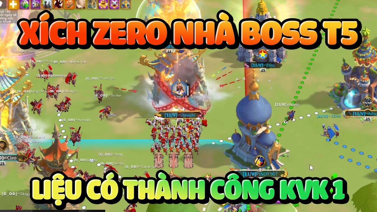 X&iacute;ch V&agrave; Thử Zero Boss T5 Ở KvK 1 - CM/YSG Cặp Tướng C&ocirc;ng Thủ Quốc D&acirc;n Rise of Kingdoms #rok #f2p