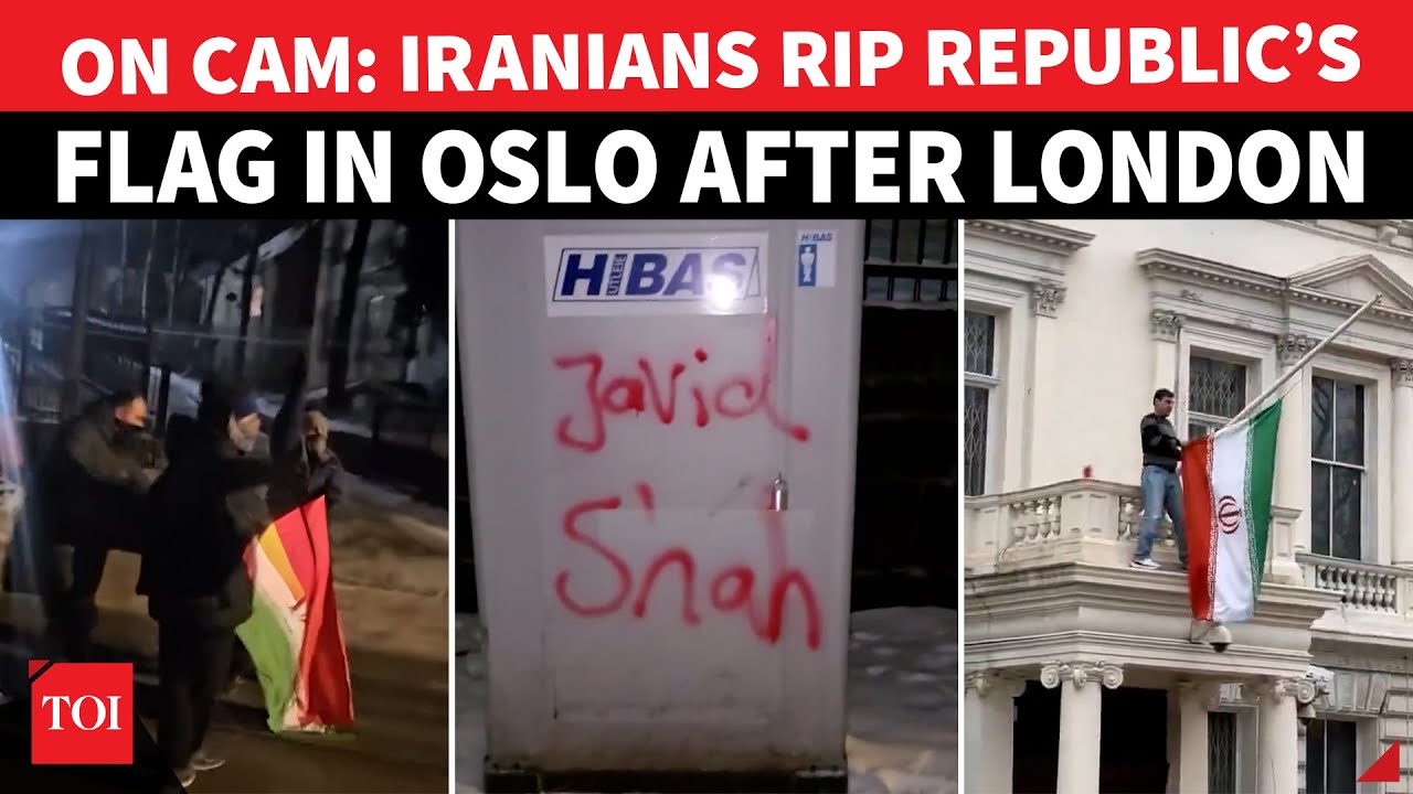 Khamenei FUMES As Iranians Pull Down Republic&rsquo;s Flag, STOMP On It In Oslo After London &lsquo;INSULT&rsquo;
