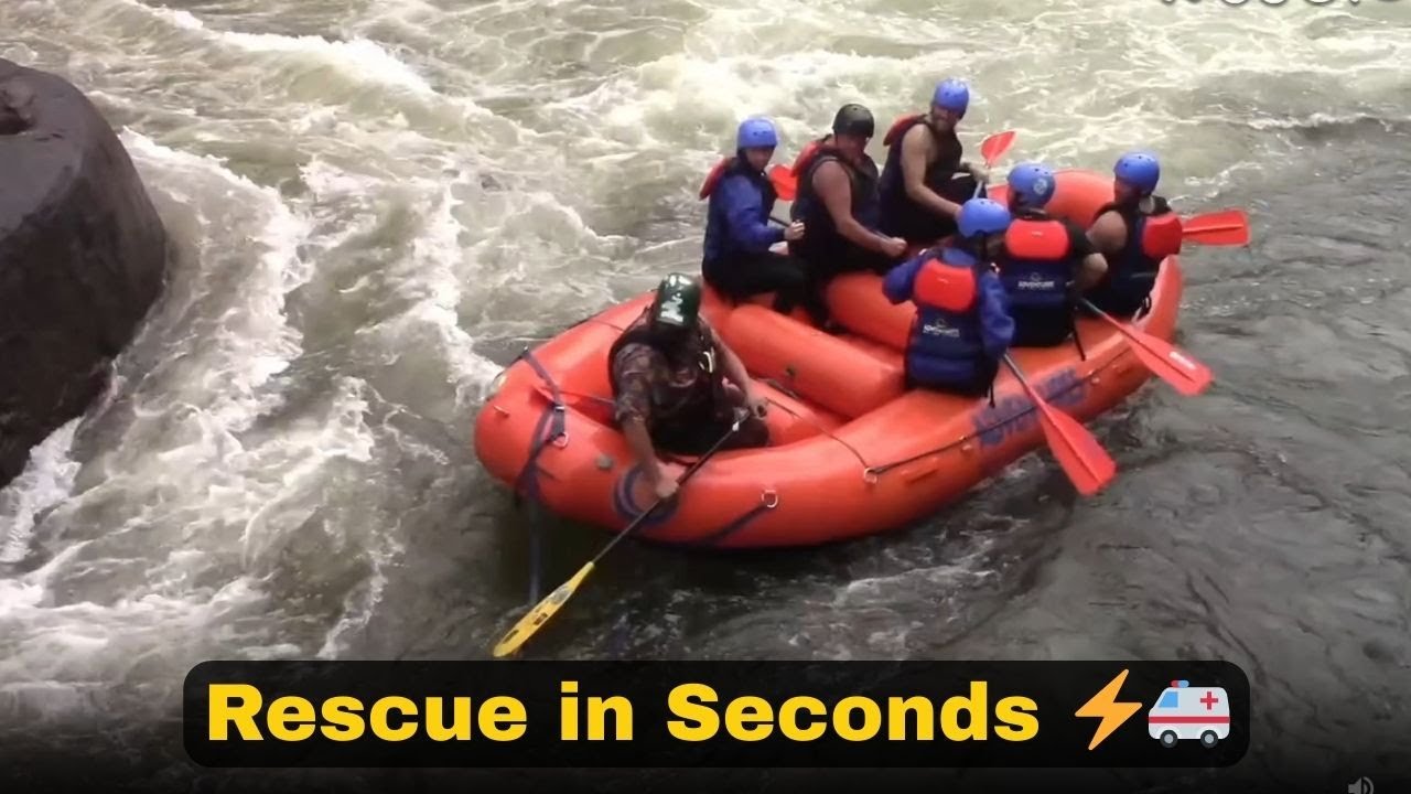 Rafting Rescue: Dramatic Fall and Heroic Save in Rapids || WooGlobe