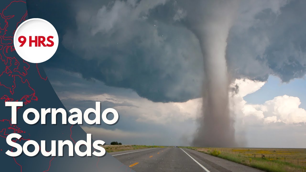 Powerful Tornado Sounds: Immersive Audio of Nature's Fury 9hrs (Black Screen)