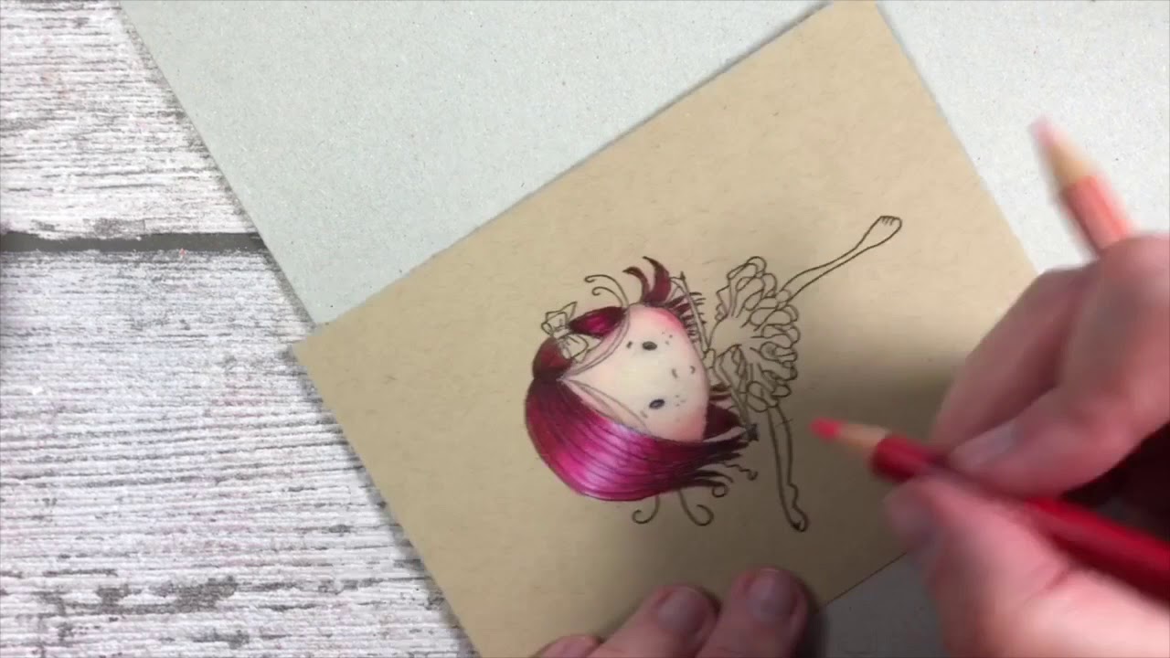 LDRS - Tutorial coloring with pencils on kraft paper