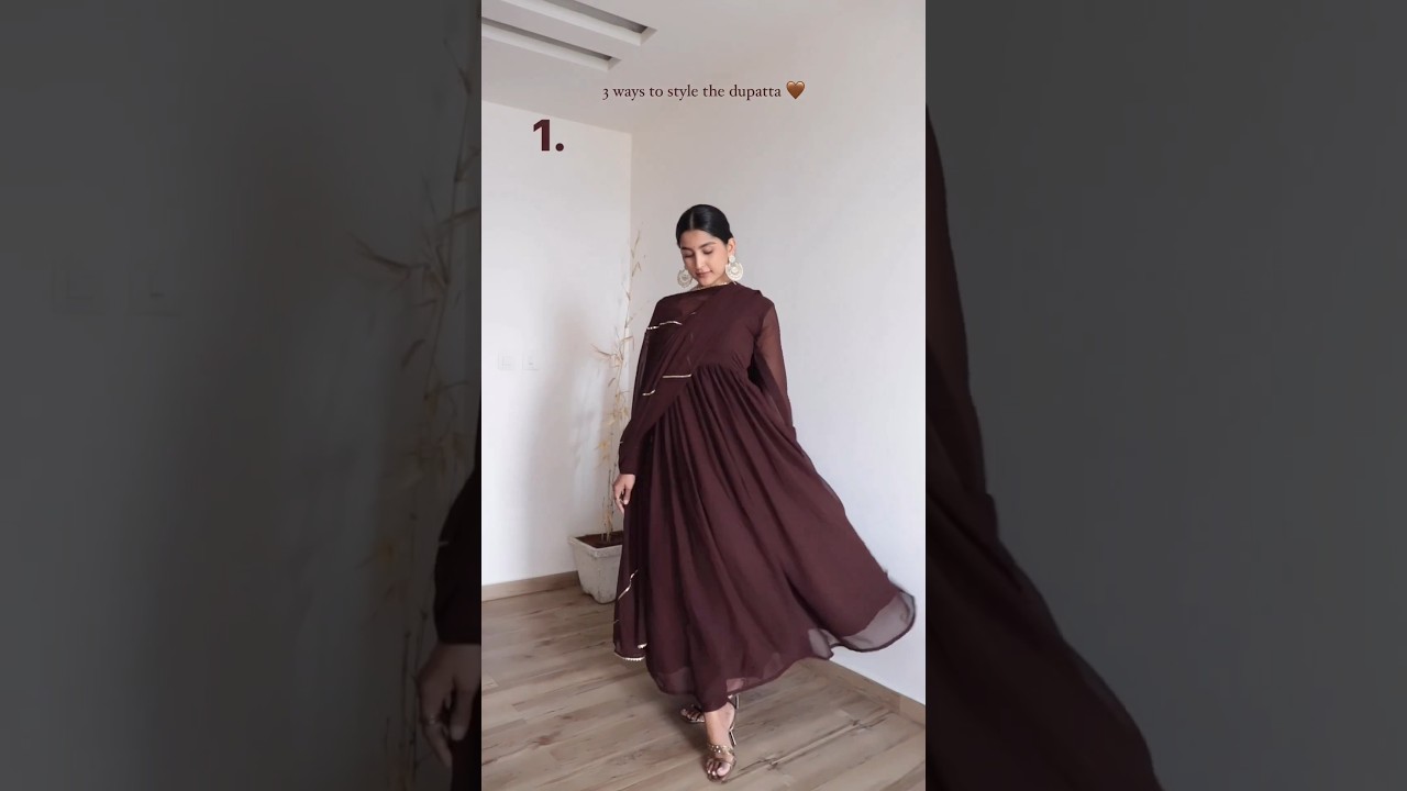 Chocolate Brown Gold Anarkali Suit Set #byutify #indianwear #wedding