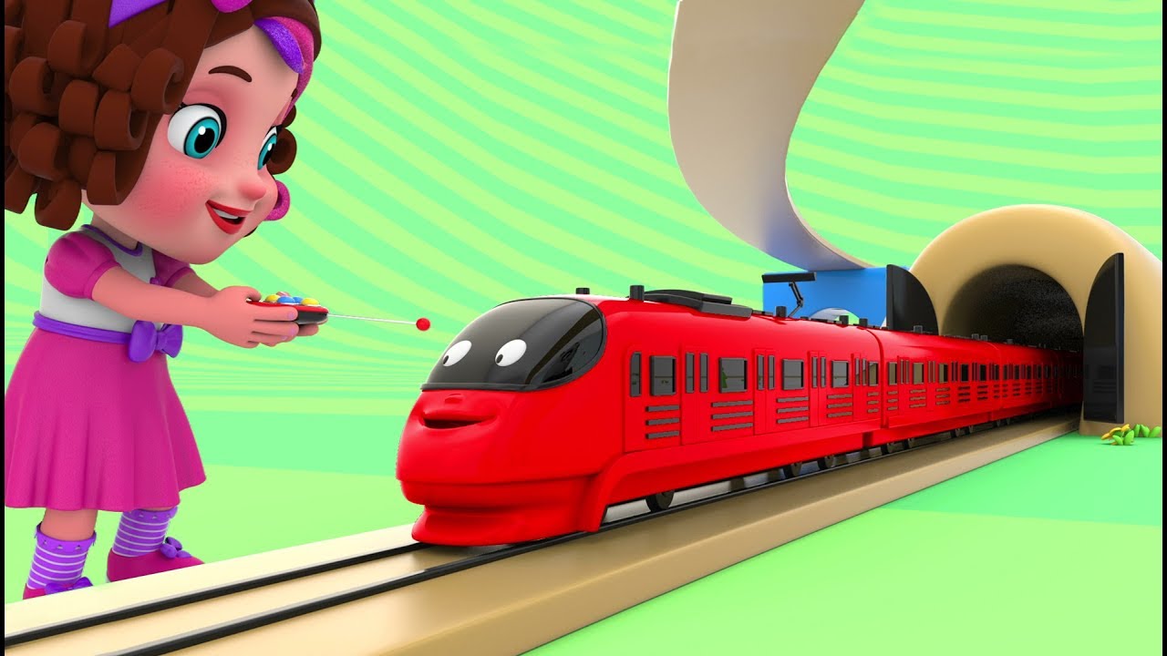 Pinky and Panda Fun Play with Preschool Toy Trains - Color Videos for Children