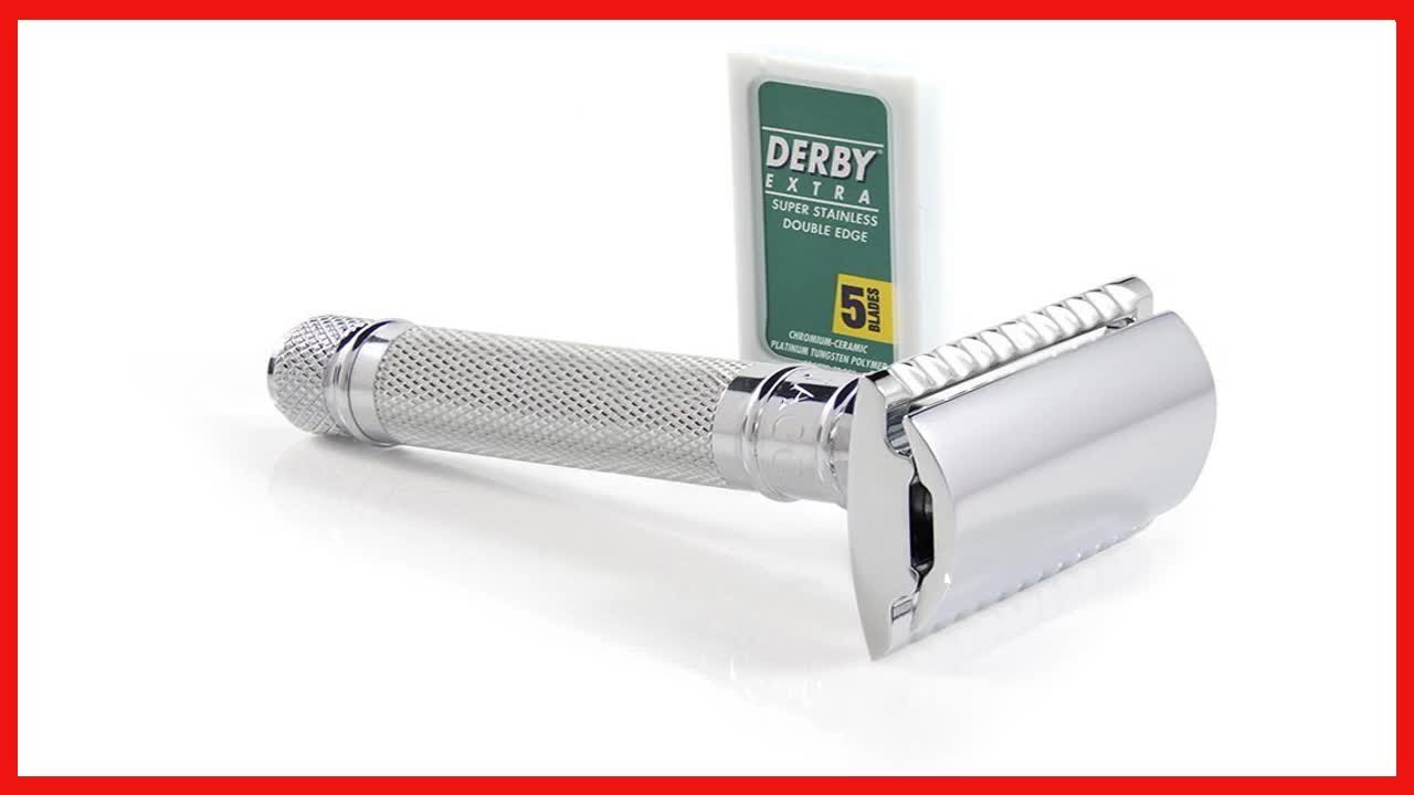 Great product -  Edwin Jagger Double Edge Safety Razor, Knurled, Short Handle, 5 blades