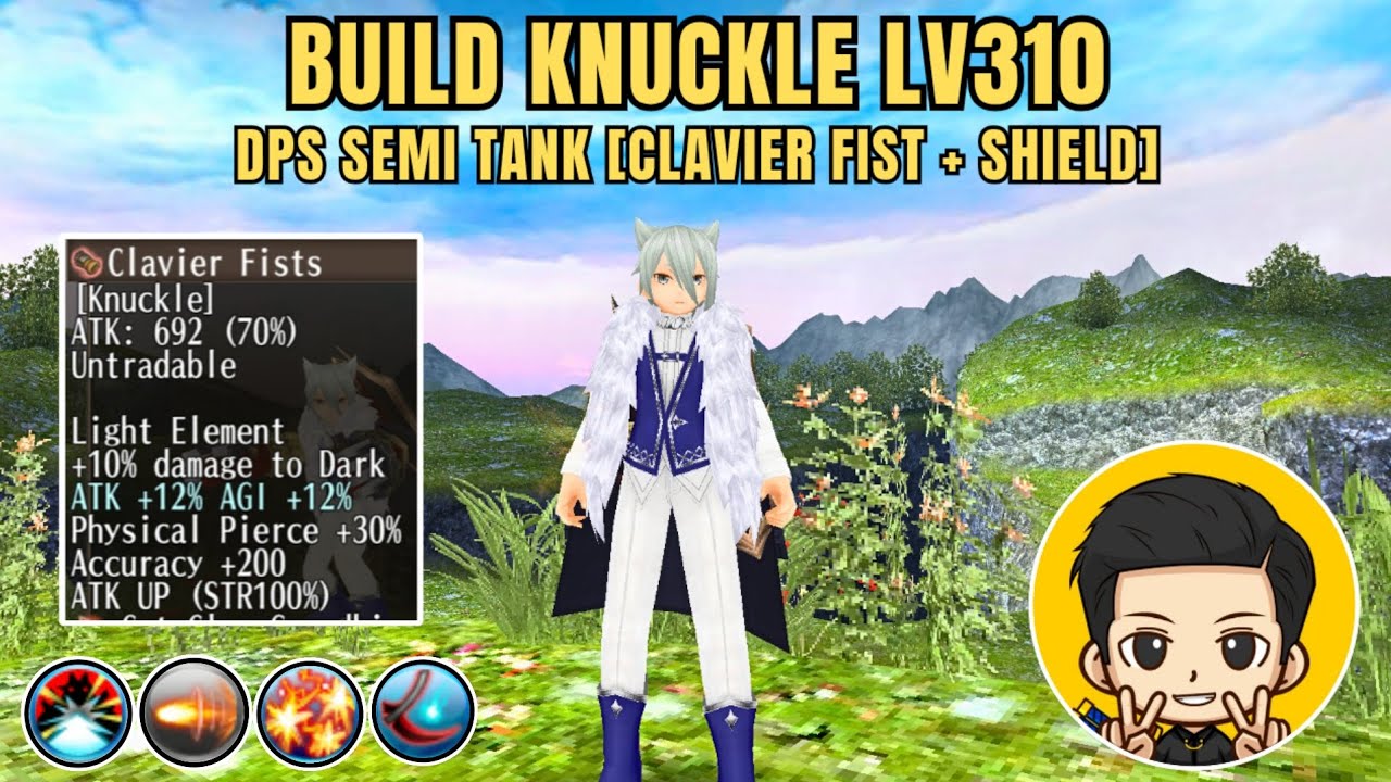 Build Knuckle Lv310 DPS Semi Tank [Claiver Fists + Shield] - Toram Online 