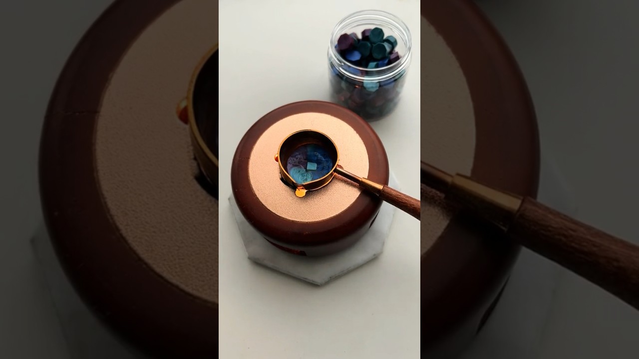 Wax Seal ASMR with our popular Galaxy Mix ✨💜💚💙 #waxseal #wax #waxstamp #asmr