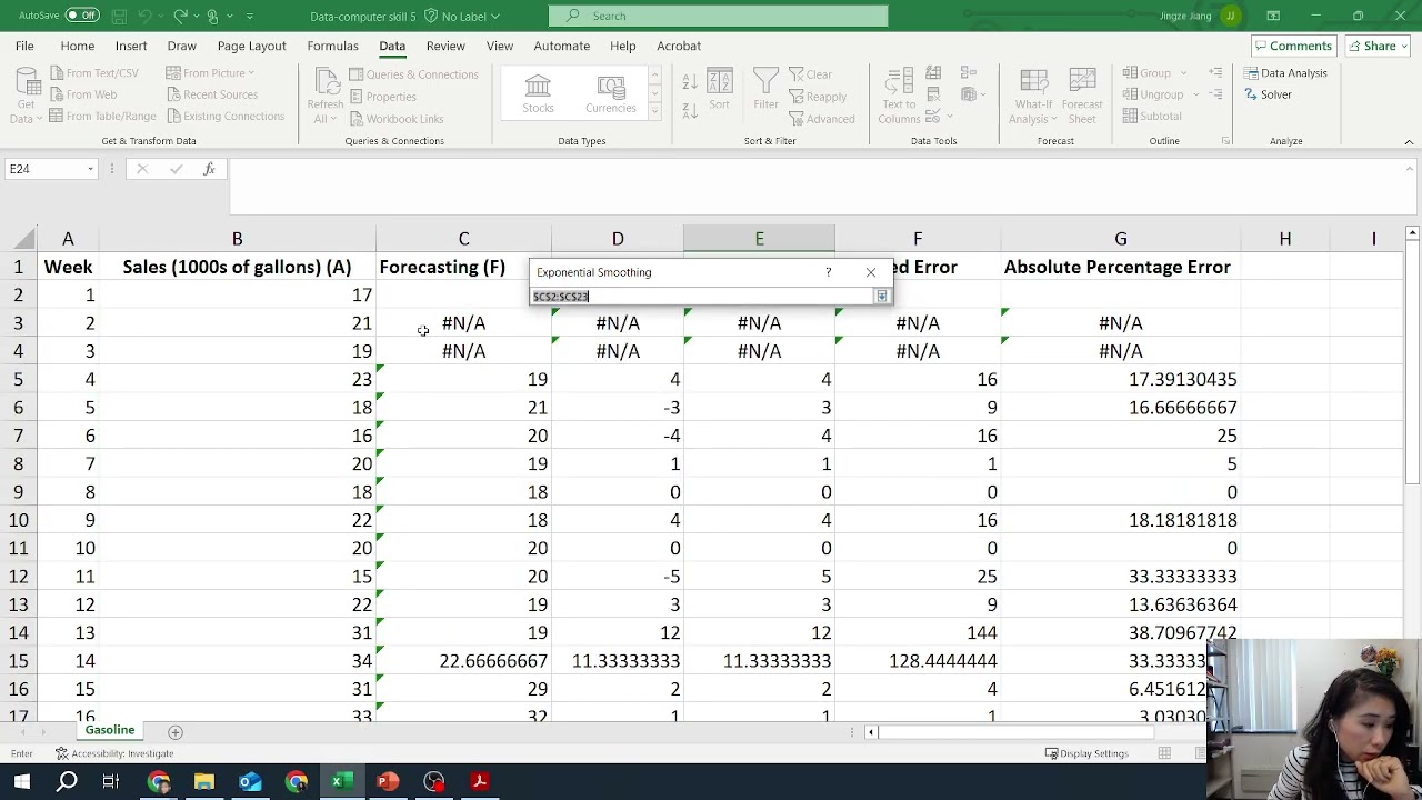 How to Use Excel to Perform Exponential Smoothing Forecasting