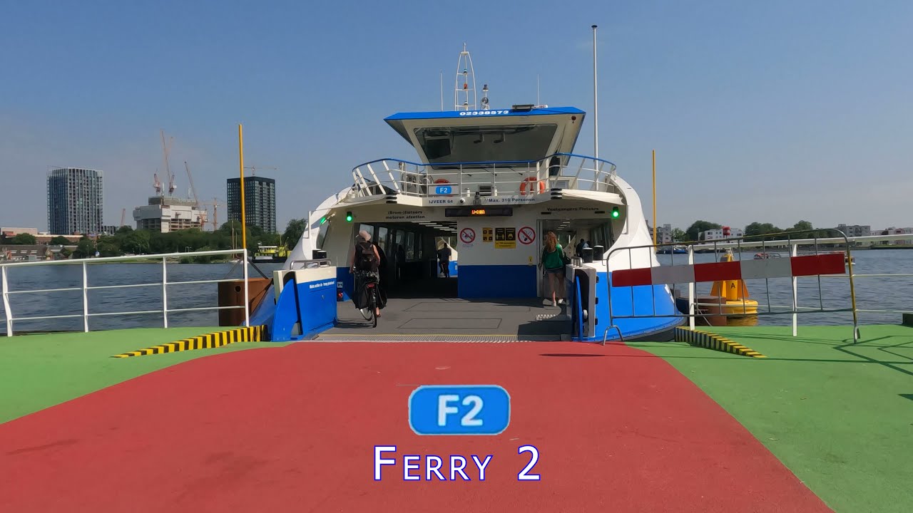 The shortest route from Amsterdam Central Station to Camping Vliegenbos. (spots available )