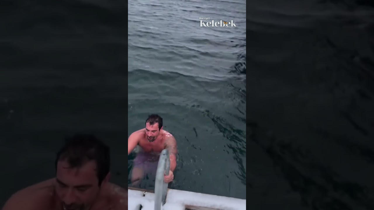İbrahim &Ccedil;elikkol, kar banyosu yaptığı anları sosyal medya da paylaştı