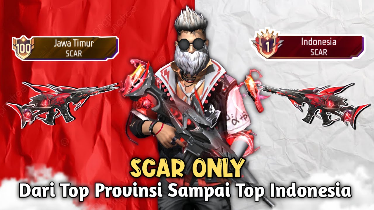 Namatin Weapon Glory Free Fire Dari Top Provinsi Sampai Top Indonesia SCAR - BR Ranked