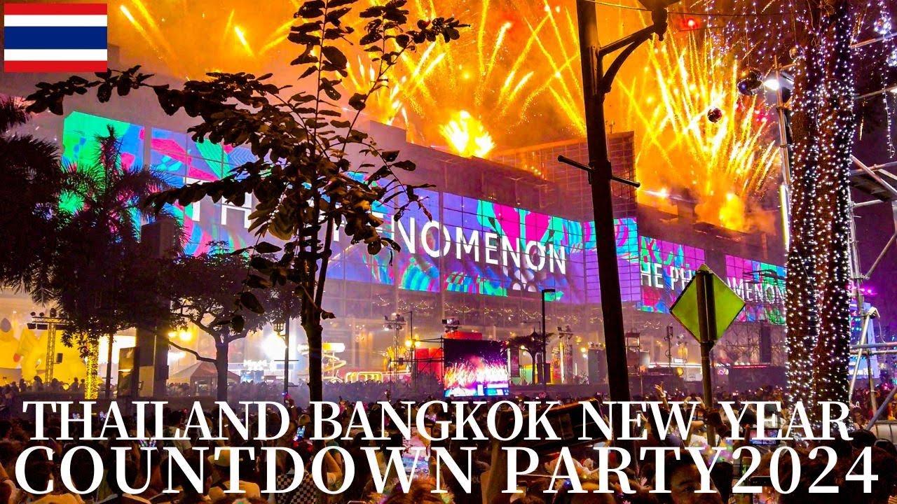 🇹🇭 4K New Year’s 2024 Countdown, Centralworld, Bangkok, Thailand & Fireworks