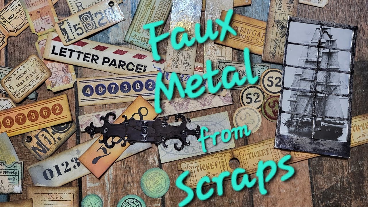 Faux metal hardware with bookpage #scraprember2025