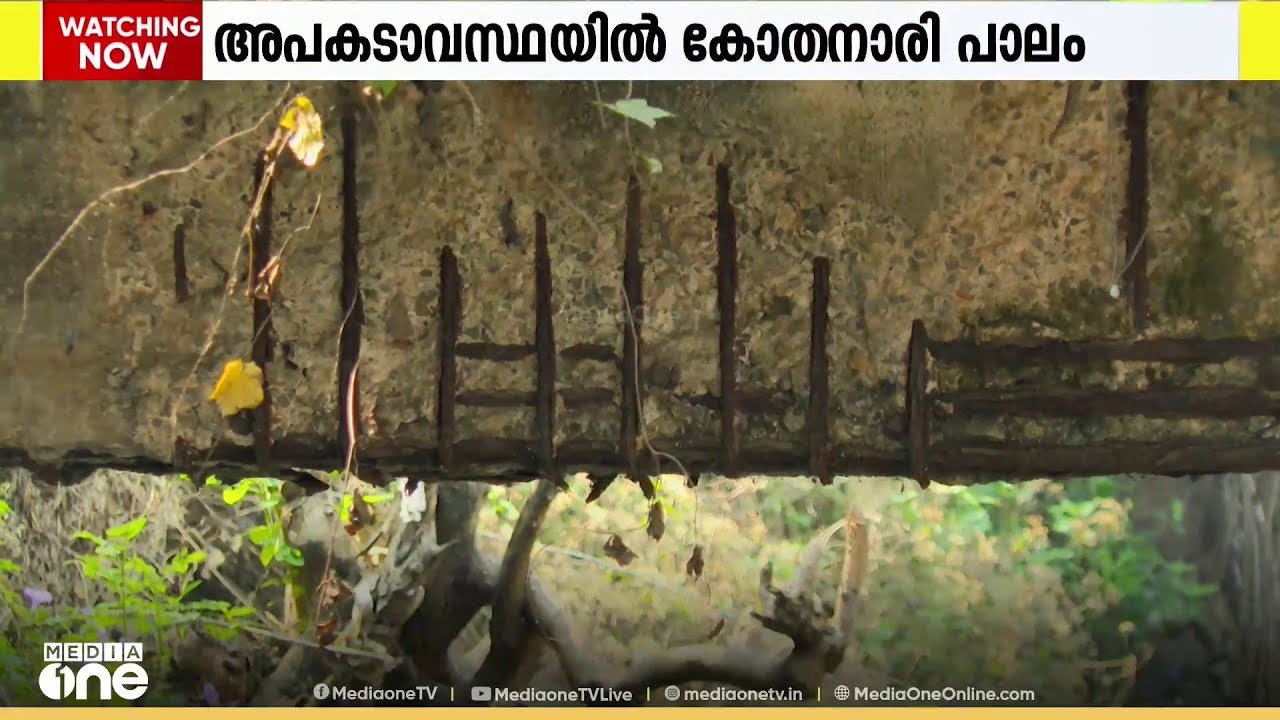 കോൺ​ക്രീറ്റ് വിണ്ടുകീറി കമ്പികൾ പുറത്ത്; കാലപ്പഴക്കത്താൽ ദ്രവിച്ച് അപകടാവസ്ഥയിലായി കോതനാരി പാലം