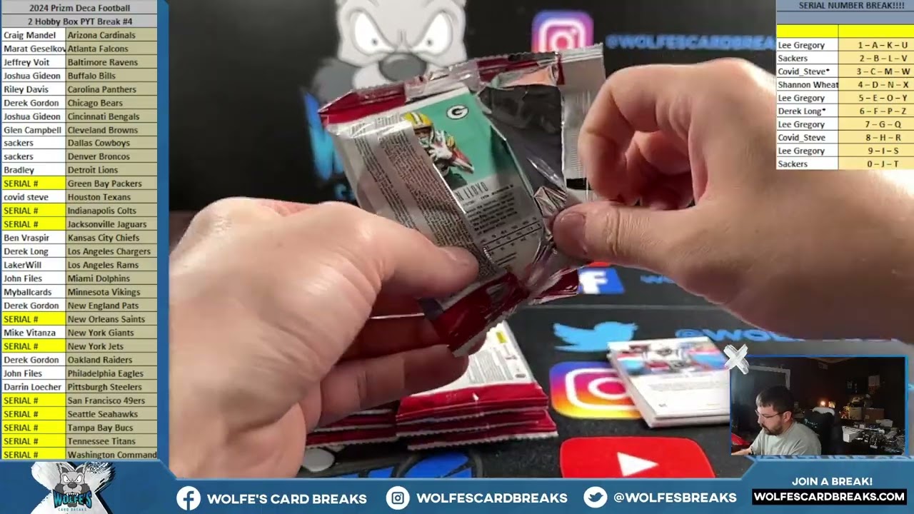 2024 Prizm Deca Football 2 Hobby Box PYT Break #4