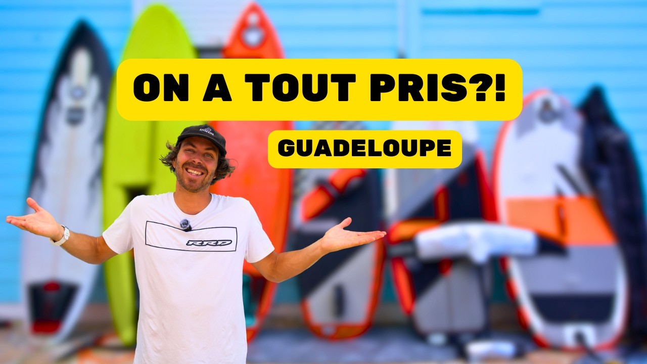 Tout le matos qu’on a emmené en Guadeloupe 🌴 (wingfoil, surf foil, surf, kitesurf)