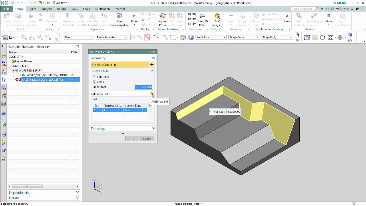 Checking Gouges on Parts with Non Uniform Stock in NX CAM