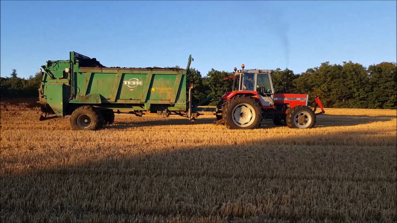 Mist Streuen 2016 mit Massey Ferguson 1014 und Tebbe