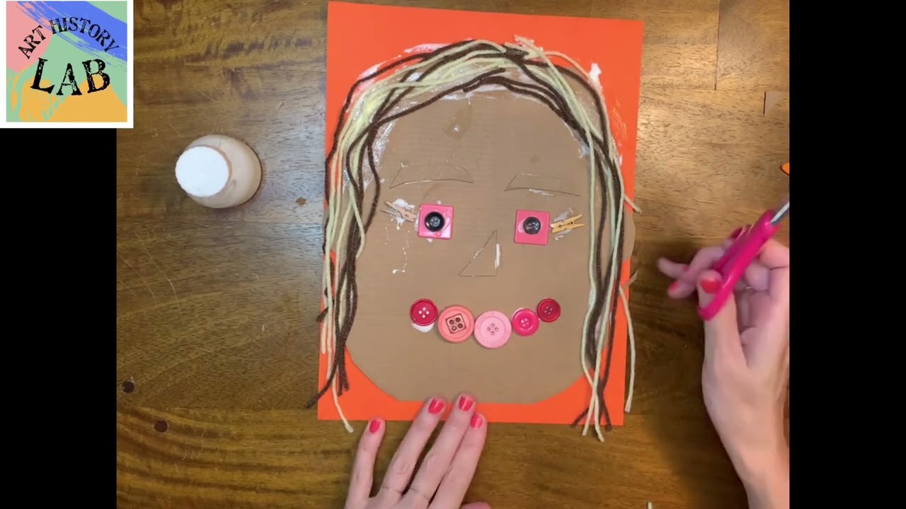 Recycled Self-Portraits with Art History Lab -  elementary age art project