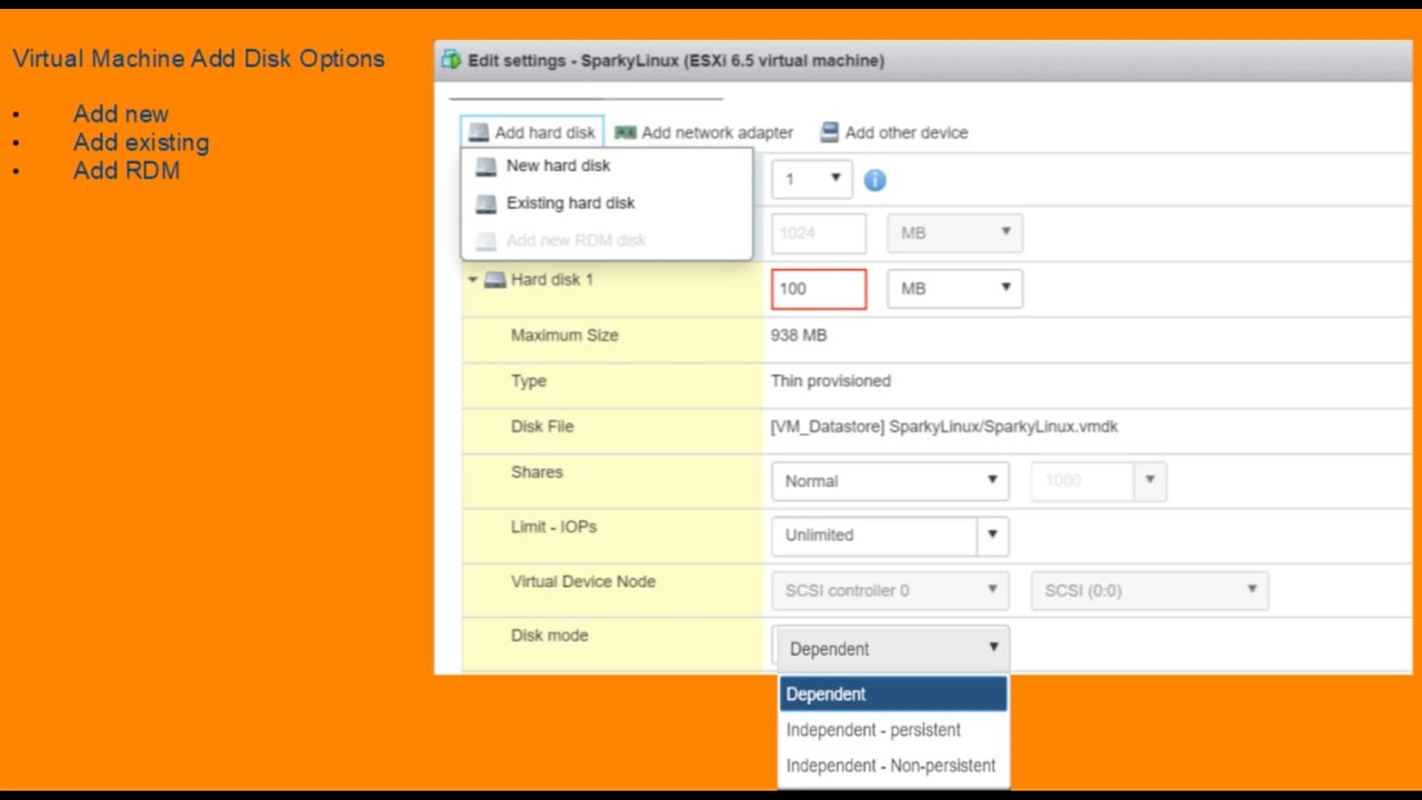 VMware vSphere DataCenter Series - Virtual Machine Disk Operations