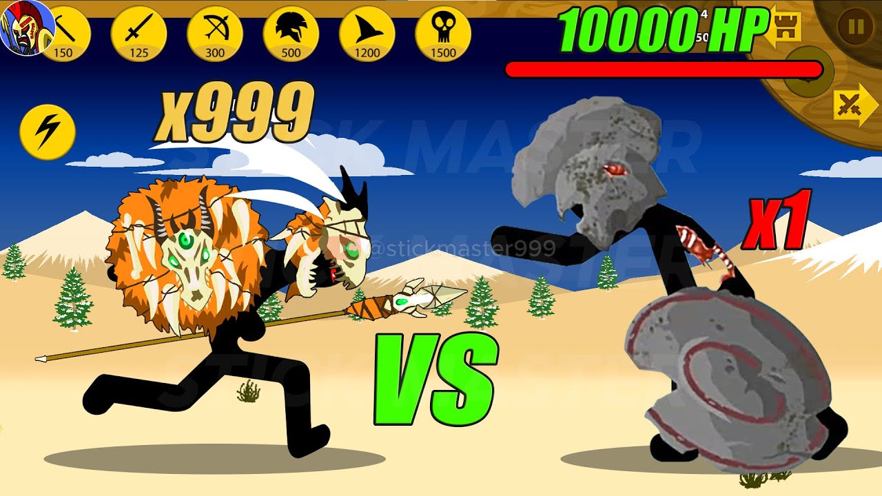 999 SAVAGE SPEARTONS VS 10000HP GIANT SHIELD ZOMBIE BOSS | STICK WAR LEGACY | STICK MASTER