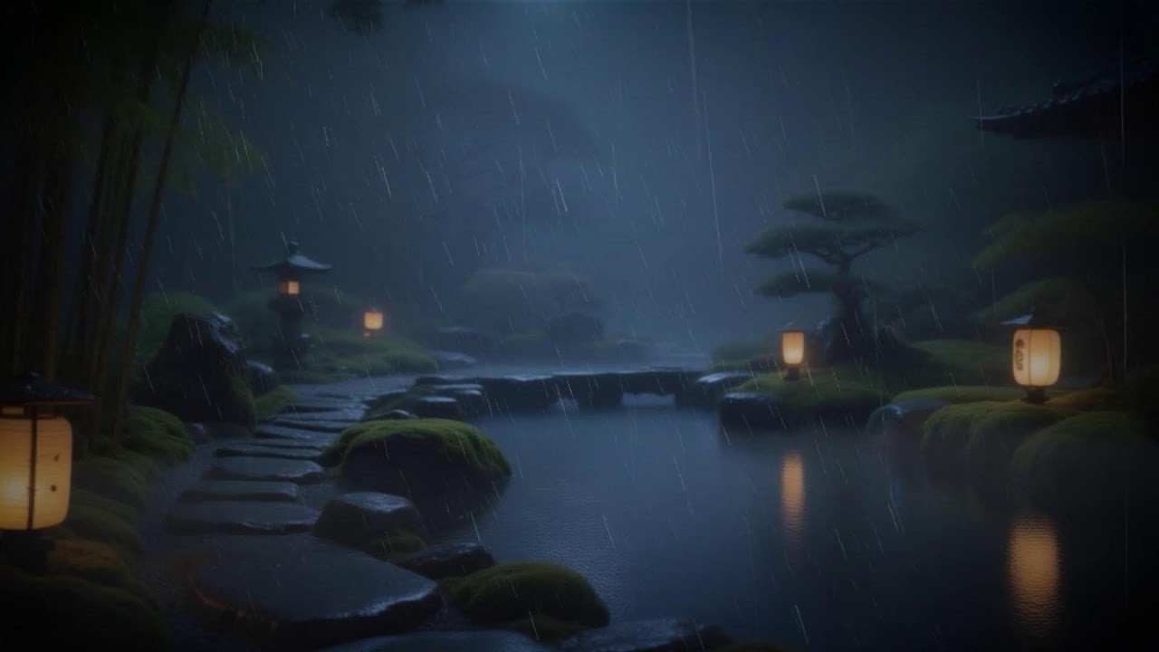Calm and Relaxing Music for Sleep with Cicada and Soft Rain Sounds | Shakuhachi | Koto Vol. 20
