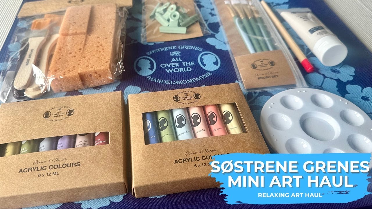 SØSTRENE GRENES mini art haul: new art supplies and swatching (unintentional asmr, no talking)