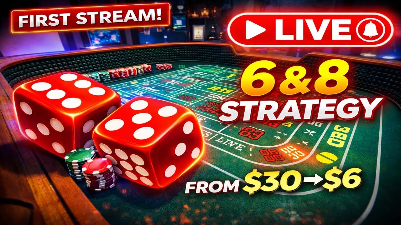 👉 HOME CRAPS TABLE LIVE 🎲 | 6 & 8 Strategy – From $30 Bets to $6 Grind!