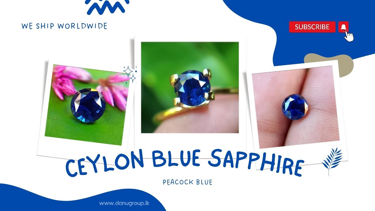 CEYLON BLUE SAPPHIRE - PEACOCK BLUE ROUND FROM FAMOUS SAPPHIRE MINING RAMBUKA VILLAGE IN SRI LANKA