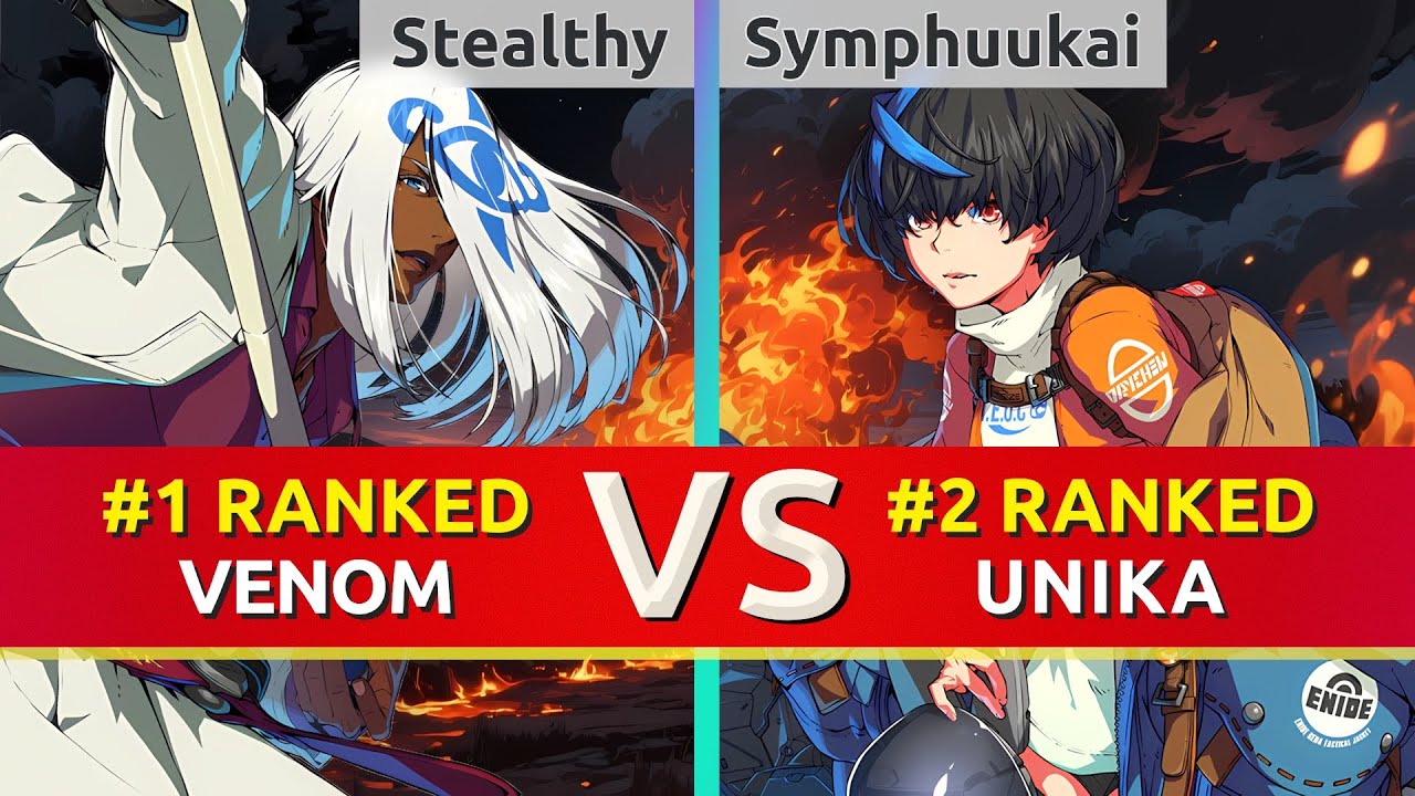 GGST ▰ Stealthy (#1 Ranked Venom) vs Symphuukai (#2 Ranked Unika). High Level Gameplay