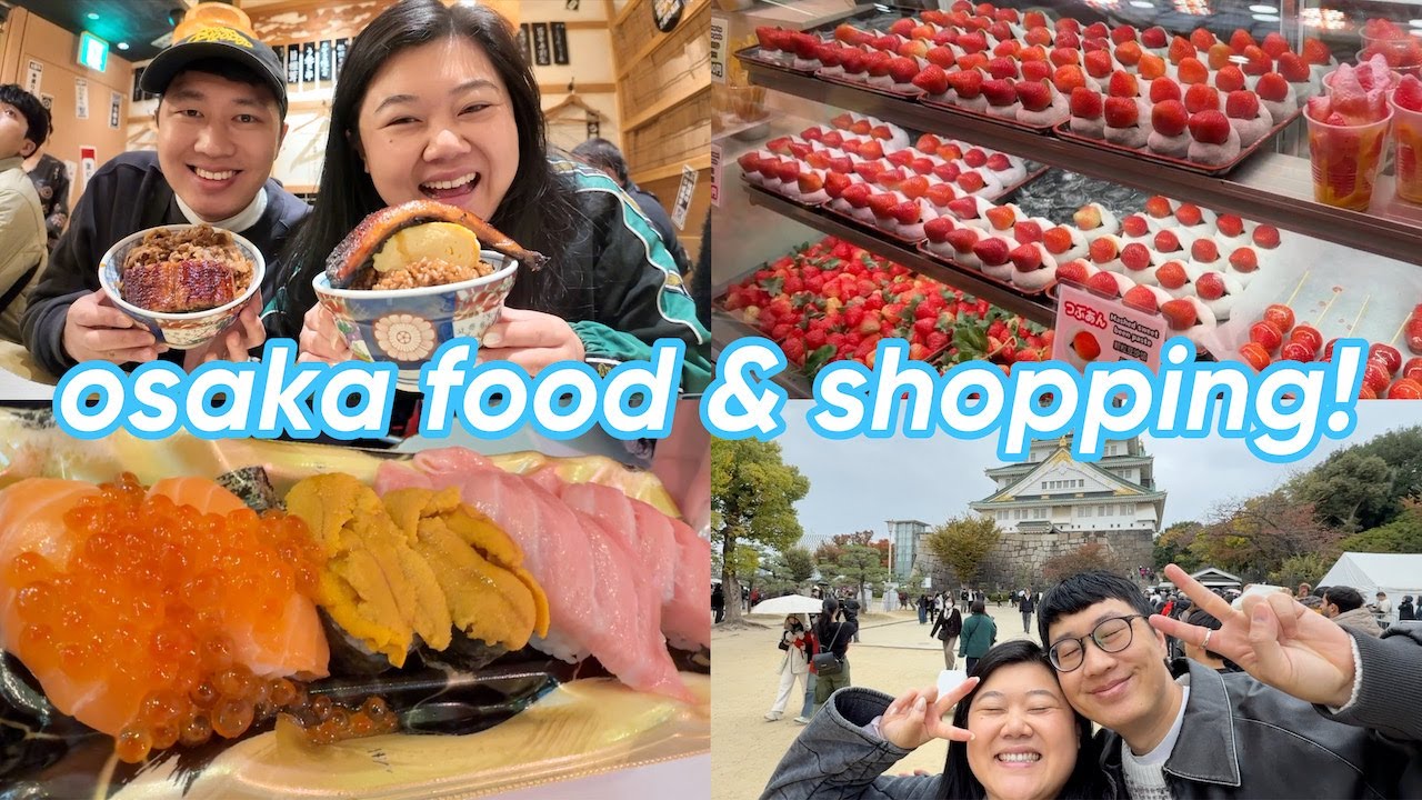 last 24 hrs in osaka! 🍣🏯🍡 street food market, famous cheesecake, unagi + shopping! | VLOGMAS DAY 7