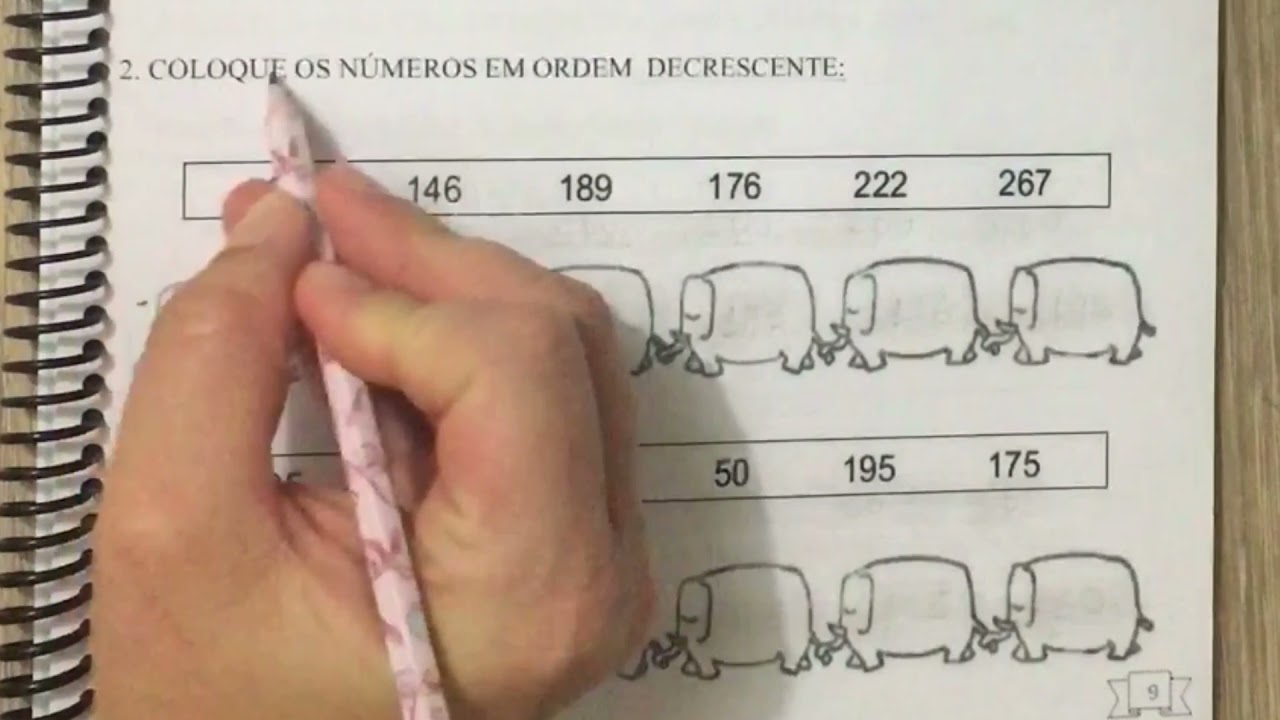 Aula de Matemática: Ordem crescente e Ordem decrescente