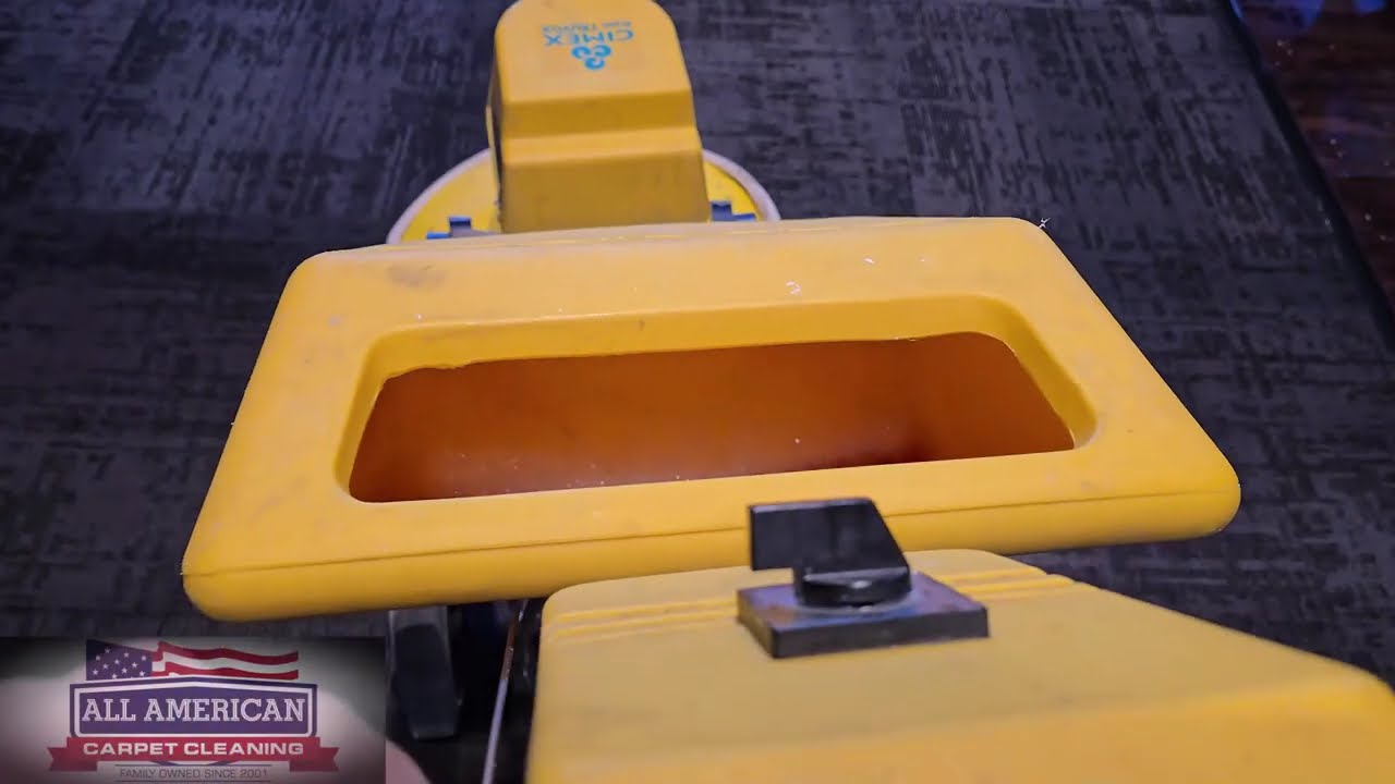 Using the Cimex to pre scrub restaurant carpet.