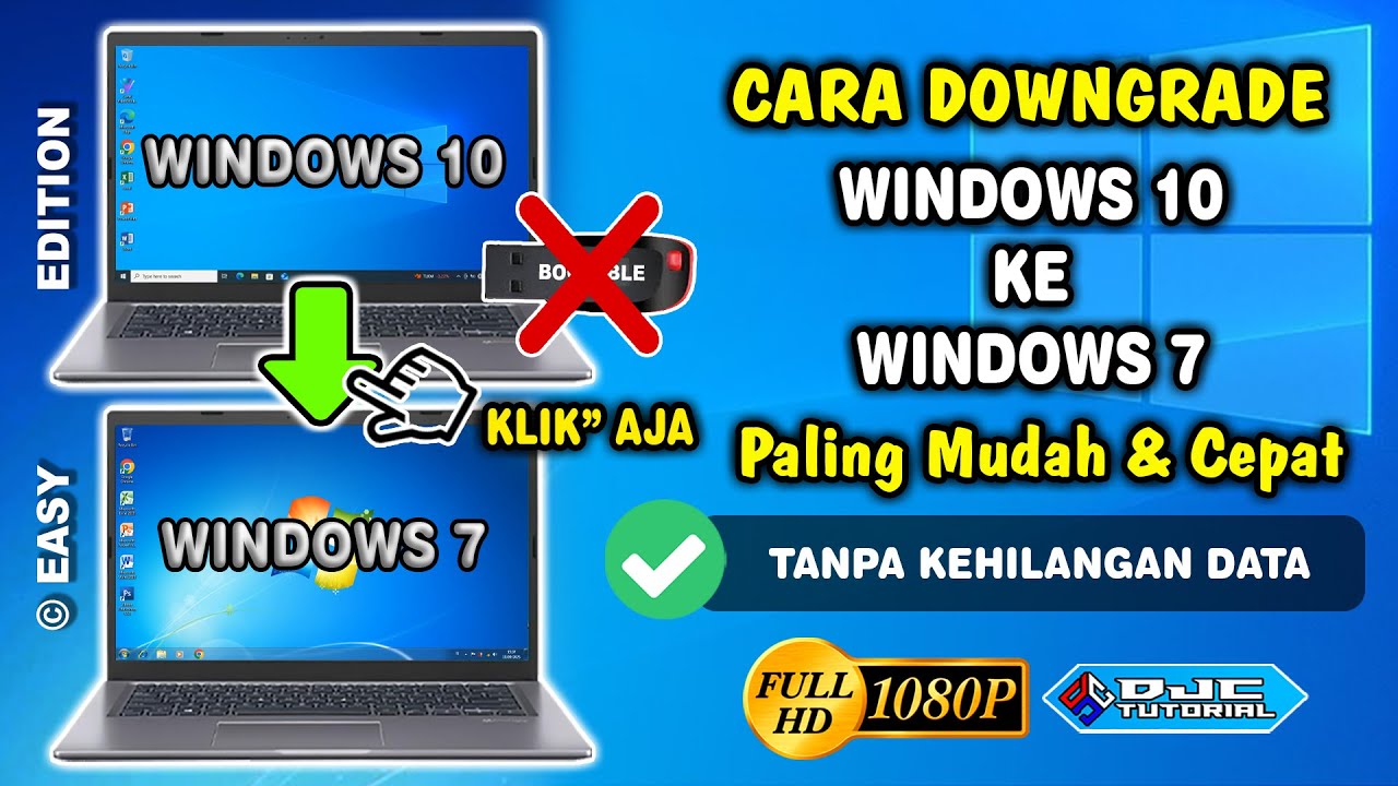 Cara Downgrade Windows 10 ke 7 Paling Mudah dan Cepat 2025 | Clean Install | Tanpa Kehilangan Data