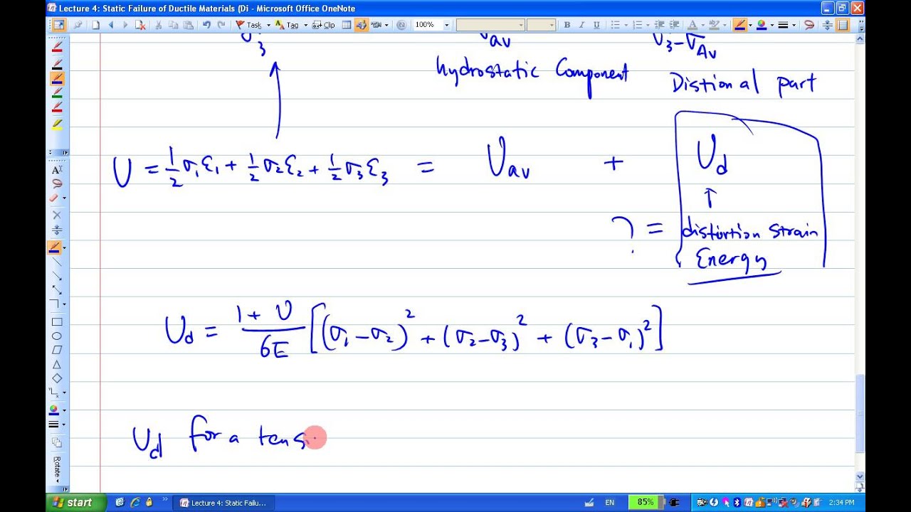 ENGR380 Lecture4 Static Failure of Ductile Materials (Distortion Energy Theory)