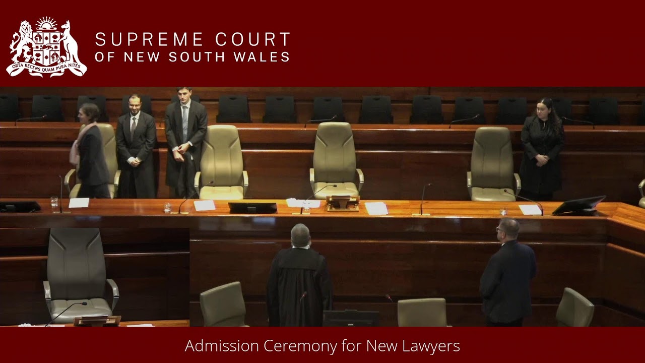 Admission Ceremony for New Lawyers - Friday 16 May 2025 - 1:10pm