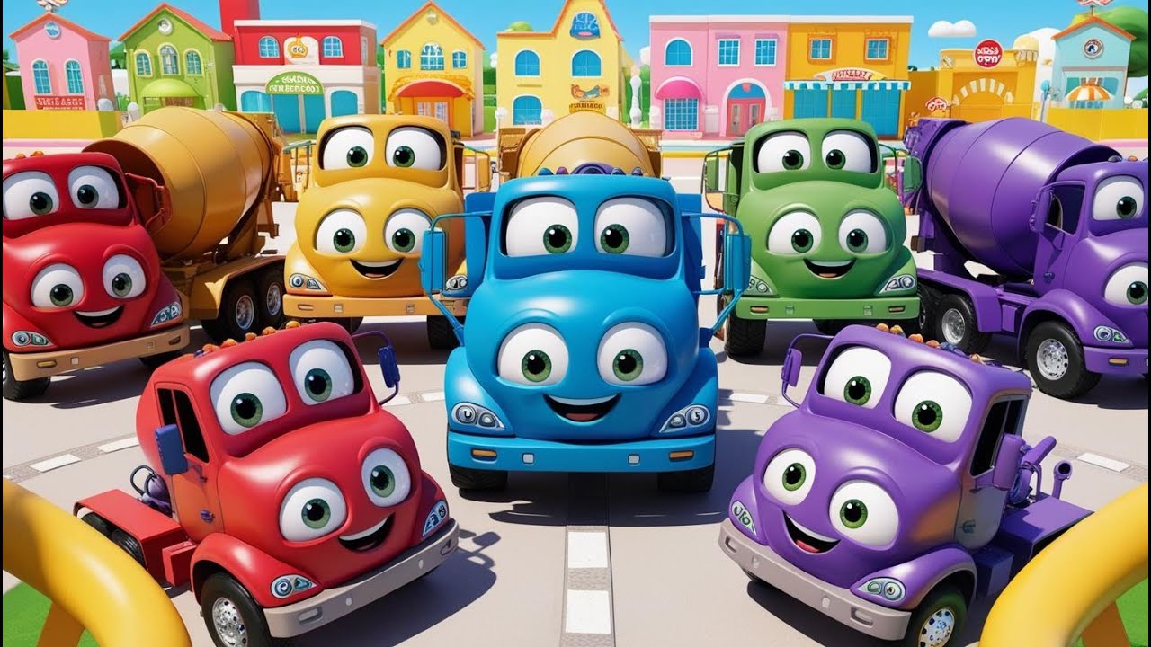 The Wheels on the Concrete Mixer Truck | Construction Songs for Kids
