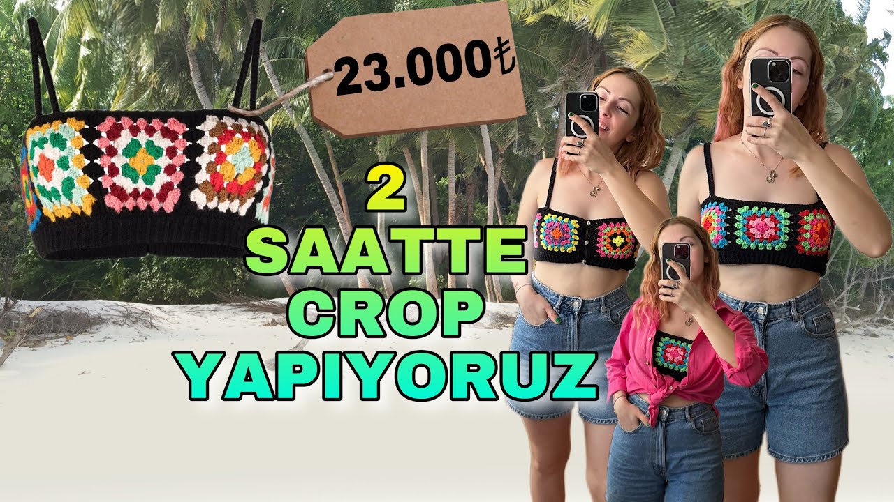 KOLAY TIĞ İŞİ CROP YAPTIM 🤩 | Crochet Summer Top
