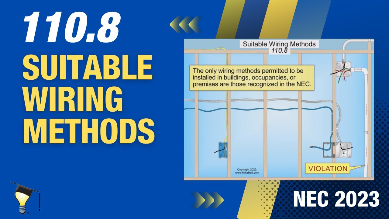 Suitable Wiring Methods [110.8], 2023 NEC, (6min:45sec)