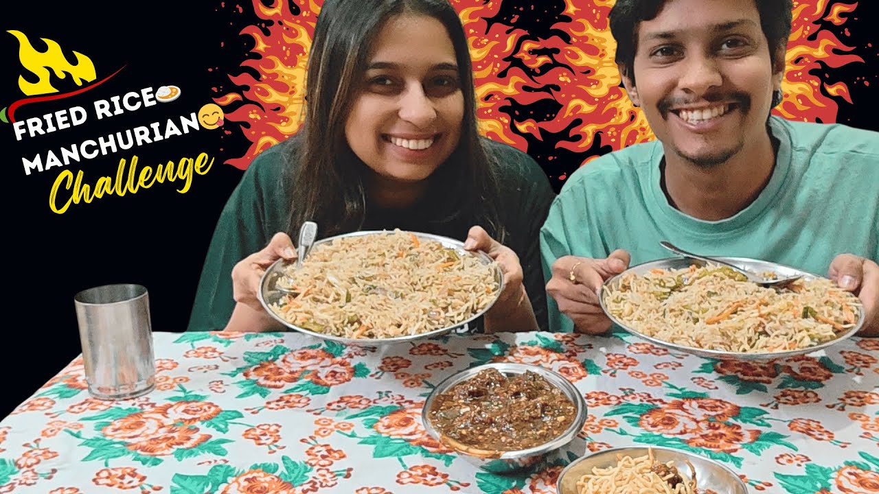 Spicy Fried Rice & Manchurian Eating Challenge|Who Will Win the Surprise?🌶️|ASMR Mukbang #challenge