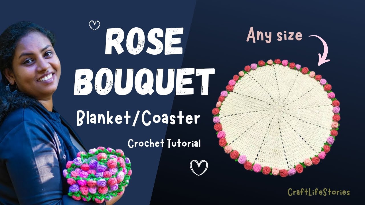 Easy Viral Rose Bouquet Pattern 💮 | Make in Any Size | Malayalam Crochet Tutorial #diy  #youtube 