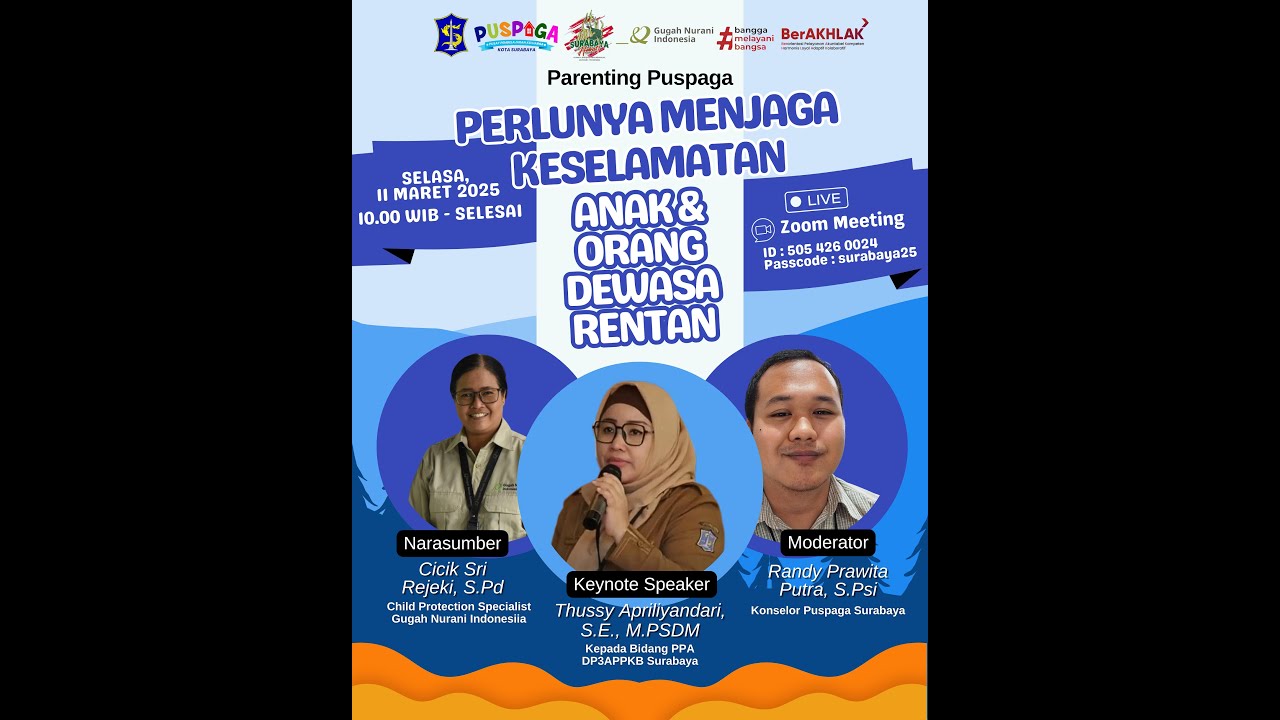 Kelas Parenting Puspaga Surabaya - Pentingnya Menjaga Keselamatan Anak dan Orang Dewasa Rentan