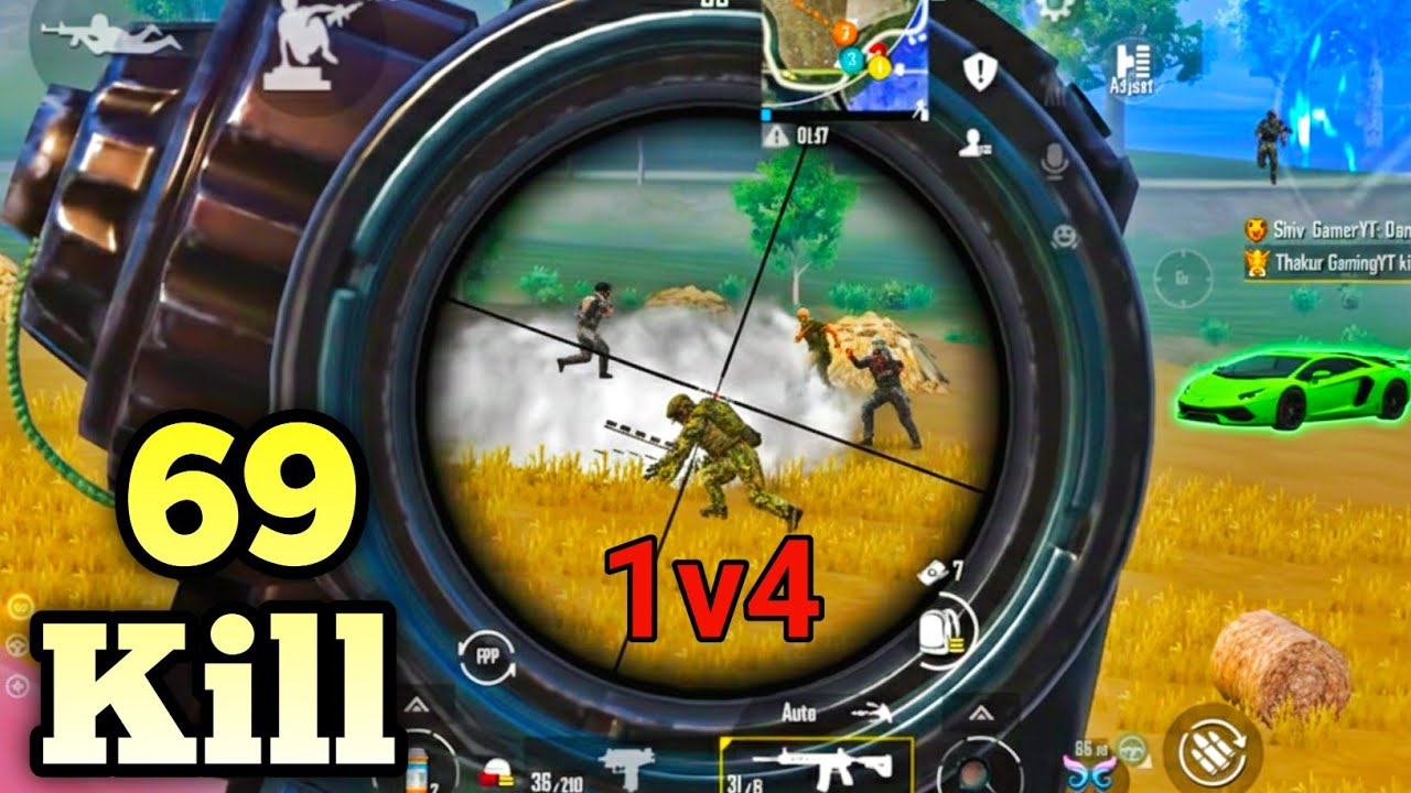 Bgmi Hard Game Play top 12 Match Erangel 1v4 😎😎😎
