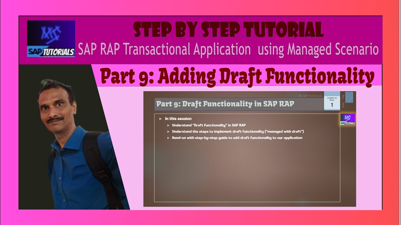 Part 9: SAP RAP Transaction App - Managed Scenario: Adding Draft Functionality